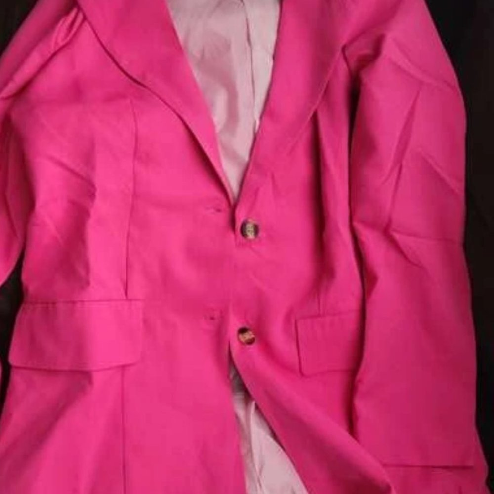 Glamorous semi oversized Button Front Blazer NEON PINK - Picture 7 of 8
